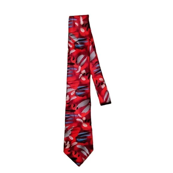 J. Garcia Necktie Banyan Trees II Collection Fifty-Eight 100% Silk Red - Picture 1 of 8